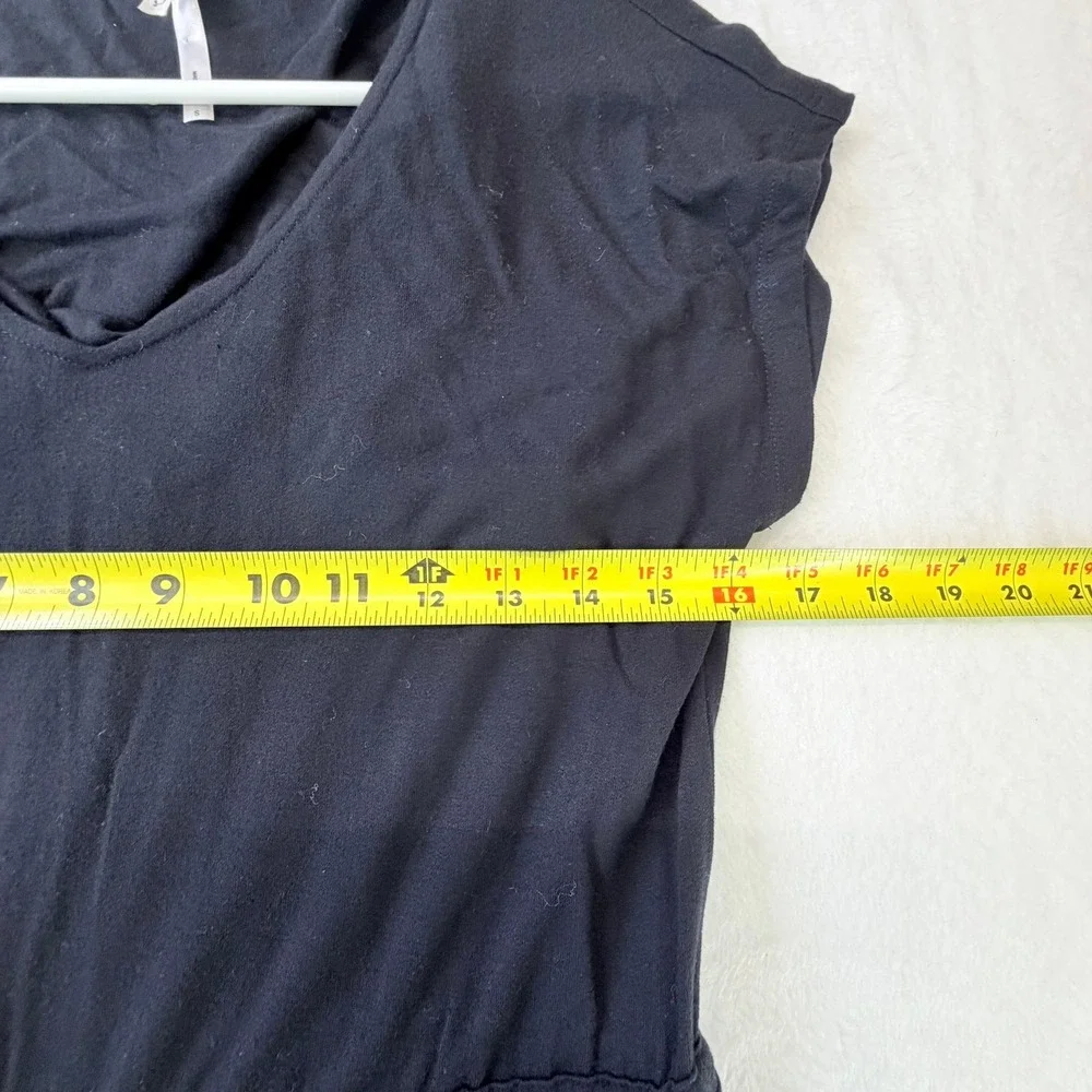 Soma Sunday Lounge Jumpsuit Black V-Neck Wide‎ Leg Drawstring Pockets Small - Picture 11 of 14
